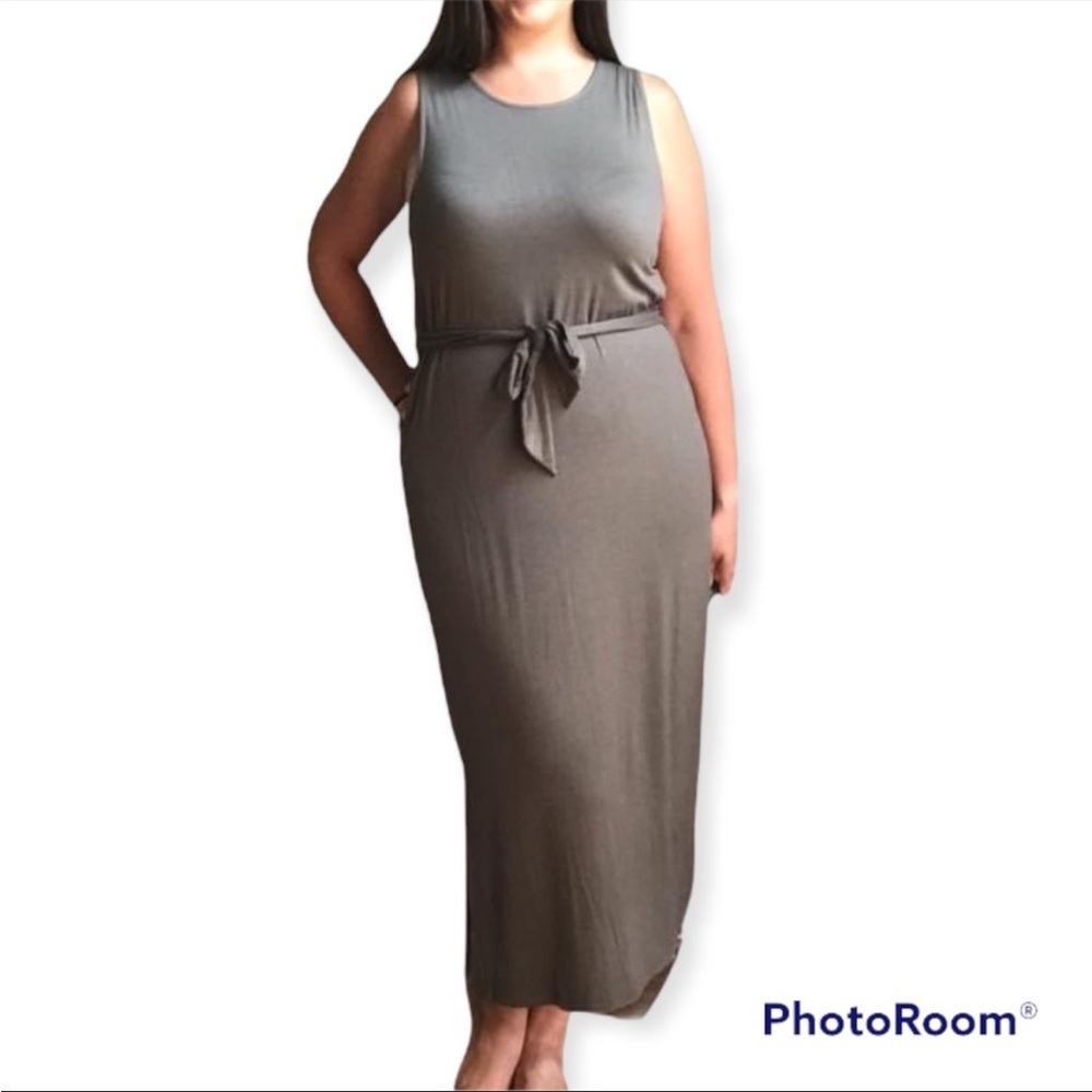 Olive midi dress